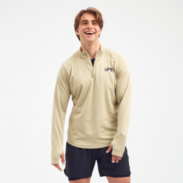 Moderate Half Zip Long Sleeve  Brown