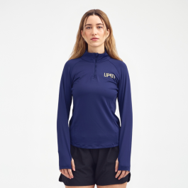 Moderate Half Zip Long Sleeve  Blue